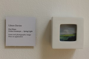 Pen Dinas, Golau Gwanwyn ... Spring Light - gesso, wood, glass and photographic image - approx. 75 mm x 75 mm